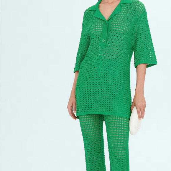MANO green crochet pant set - Picture 1 of 6